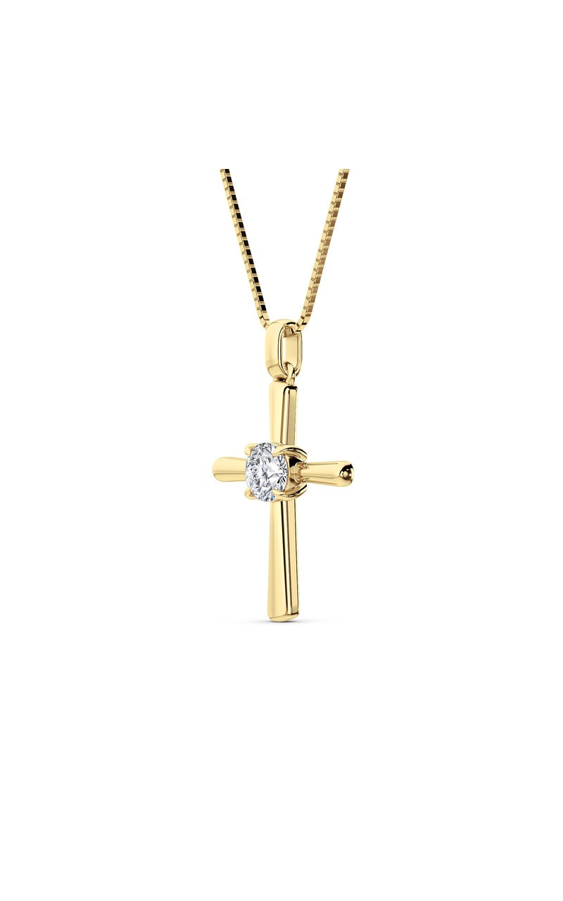 Vs) necklace in 14k yellow gold
