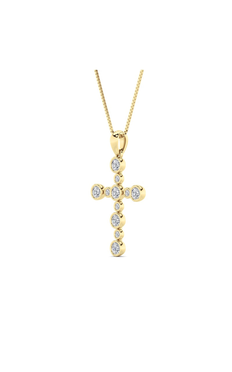 Vs) necklace in 14k yellow gold