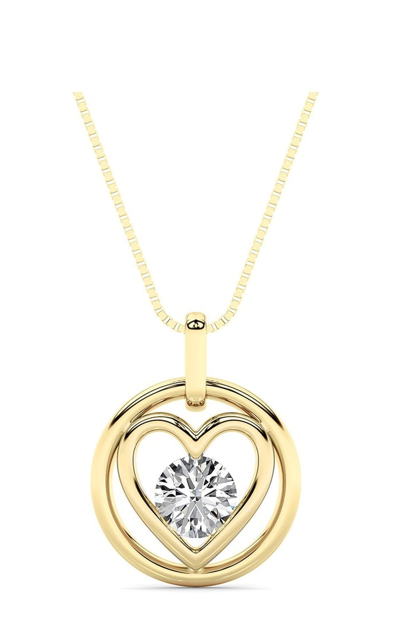 Vs) necklace in 14k yellow gold