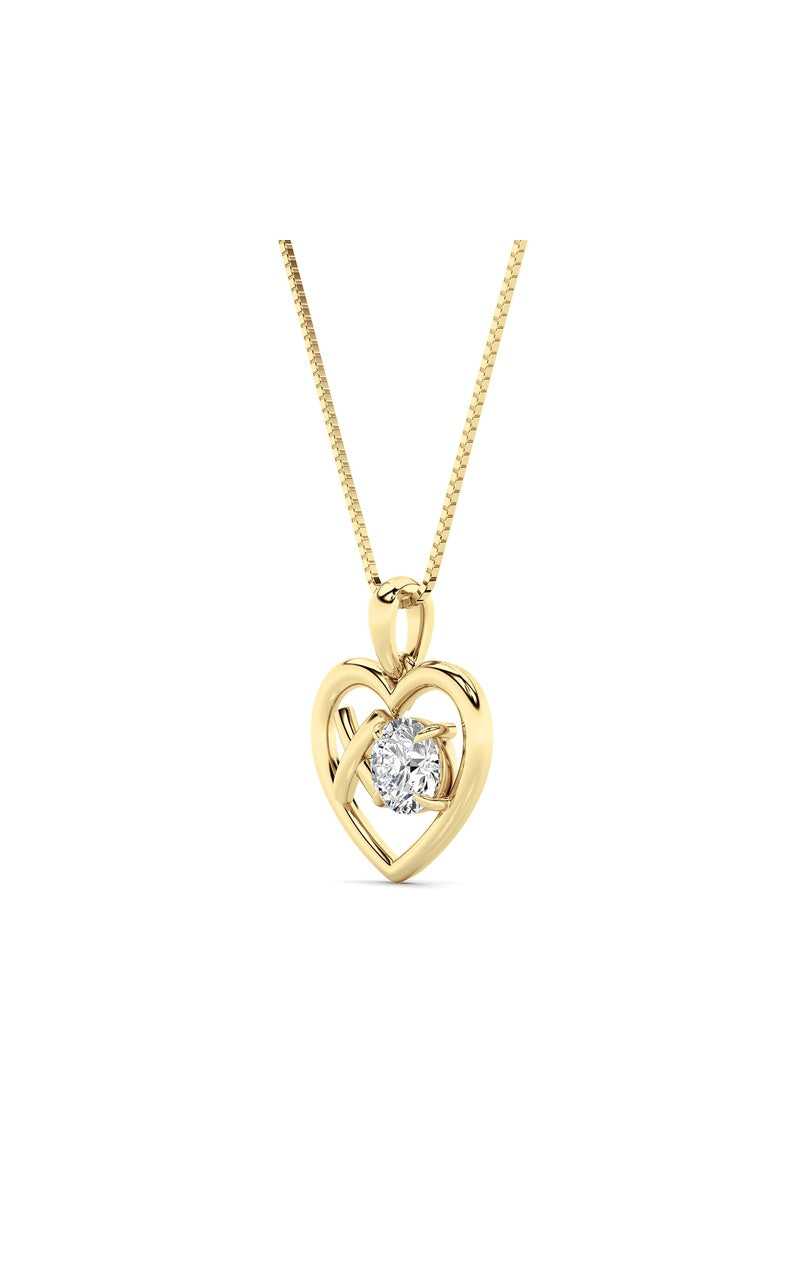 Vs) necklace in 14k yellow gold