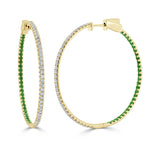 Load image into Gallery viewer, Emerald & Diamond Beryl Hoop Earrings