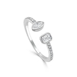 Load image into Gallery viewer, Marquise And Emerald Cut Open Diamond Ring