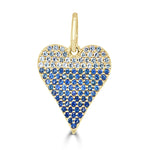 Load image into Gallery viewer, Royal Blue Sapphire OMBRE Heart Charm
