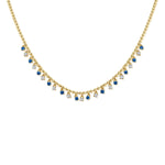 Load image into Gallery viewer, Betty Blue Sapphire & Diamond Dangle Necklace