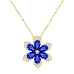 Load image into Gallery viewer, Sapphire & Diamond Lily Flower Necklace