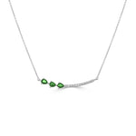 Load image into Gallery viewer, Emerald & Diamond Emma Smile Necklace