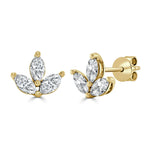 Load image into Gallery viewer, Marquise Diamond Wildflower Studs
