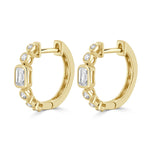 Load image into Gallery viewer, Round & Emerald Cut Diamond Earrings
