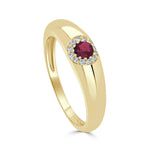 Load image into Gallery viewer, Cherry Red Ruby & Diamond Halo Ring