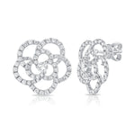 Load image into Gallery viewer, Rose Diamond Flower Stud Earrings