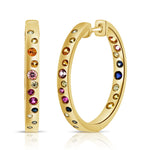 Load image into Gallery viewer, Sprinkle Gemstone Hoop Earrings