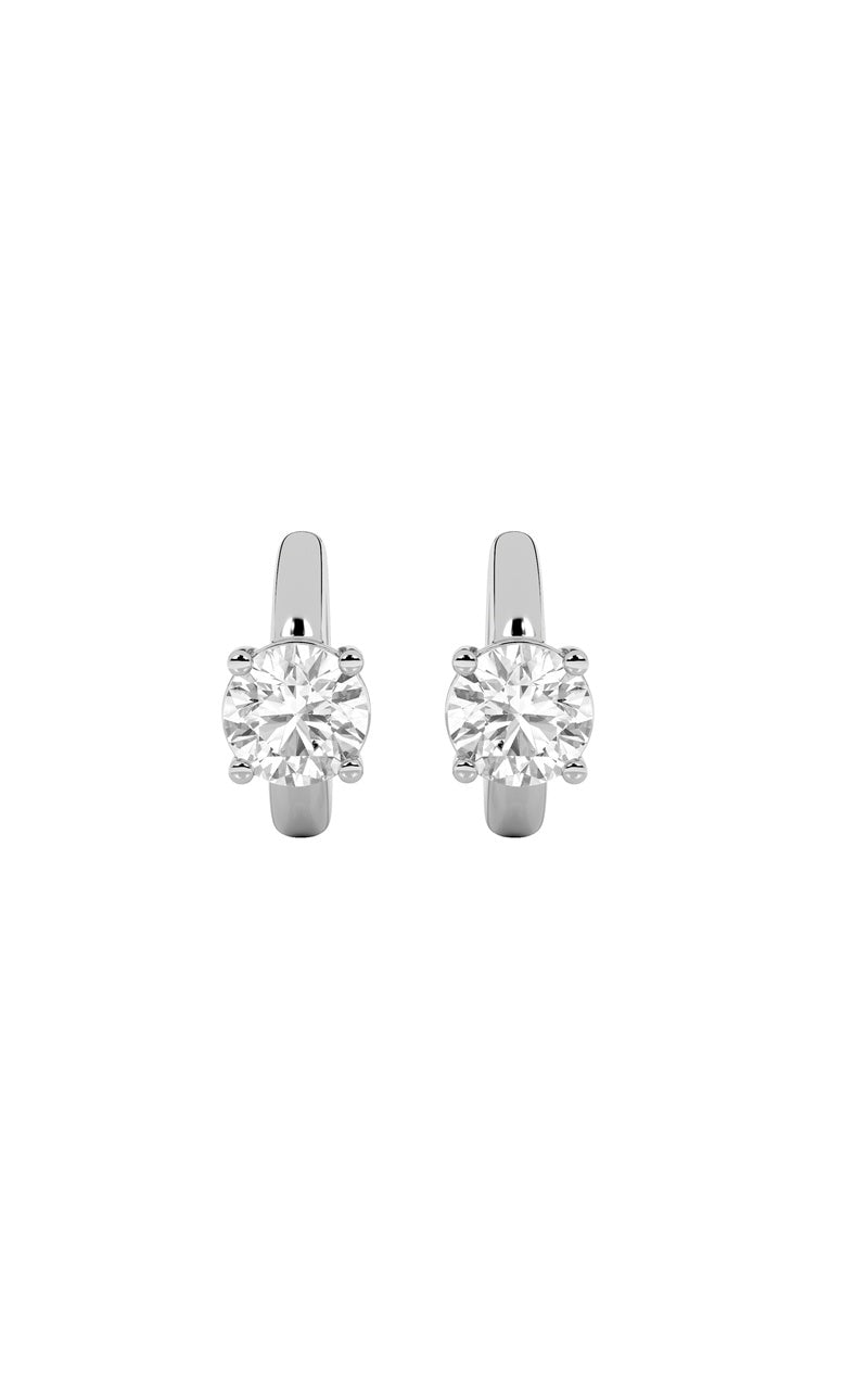 Vs) huggie cuff half pair earrings in 14k gold