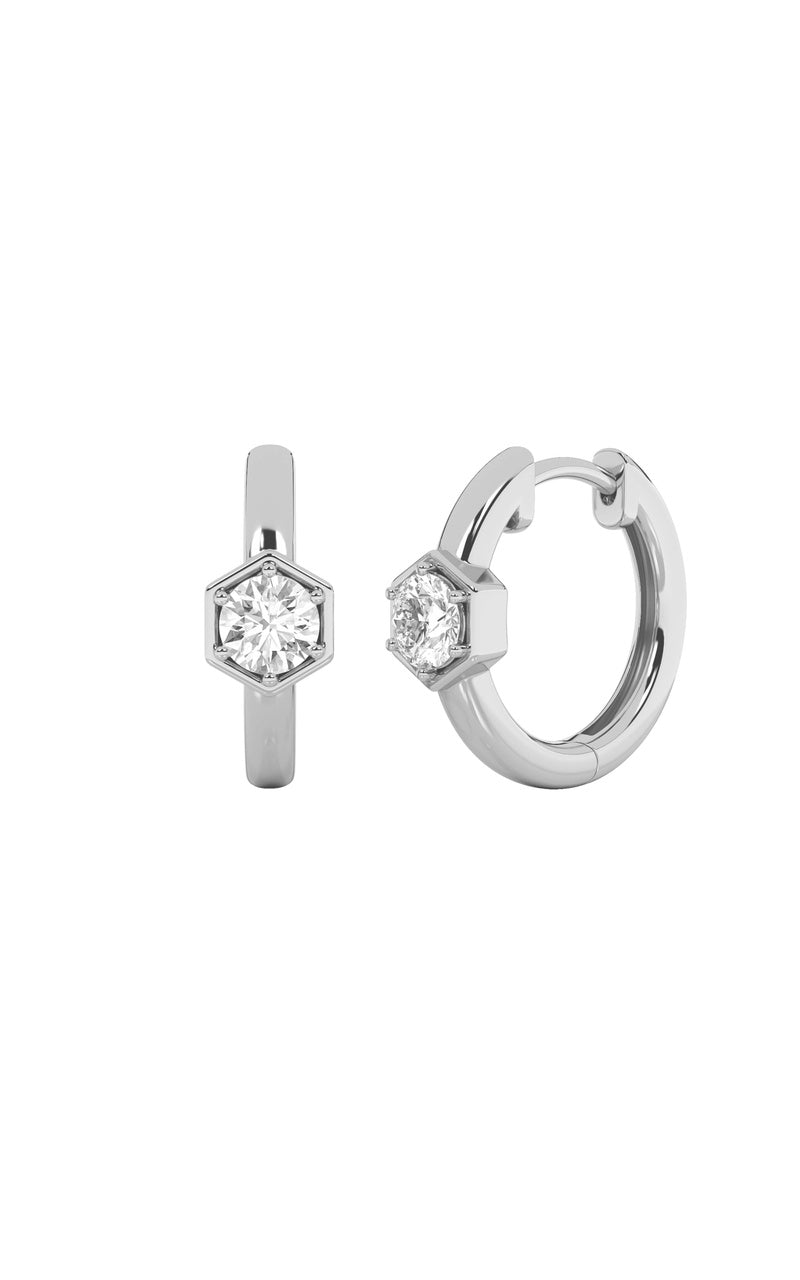 Vs) hoop earrings in 14k gold