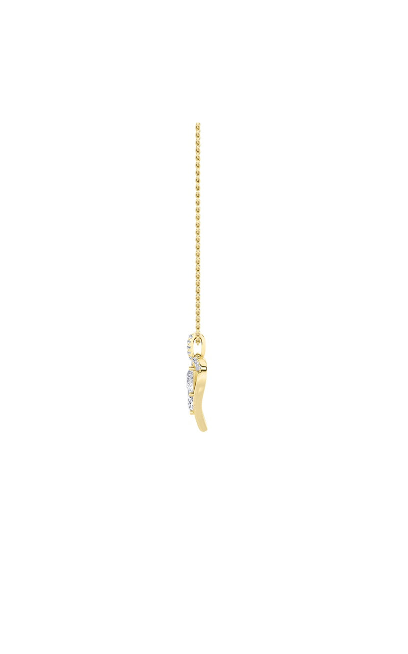 Vs) heart shaped pendant in 14k gold