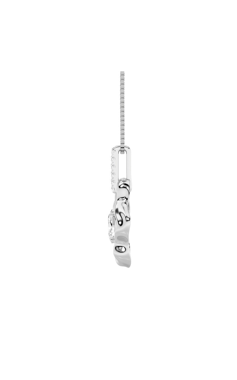Vs) organic design solitaire pendant in 14k gold