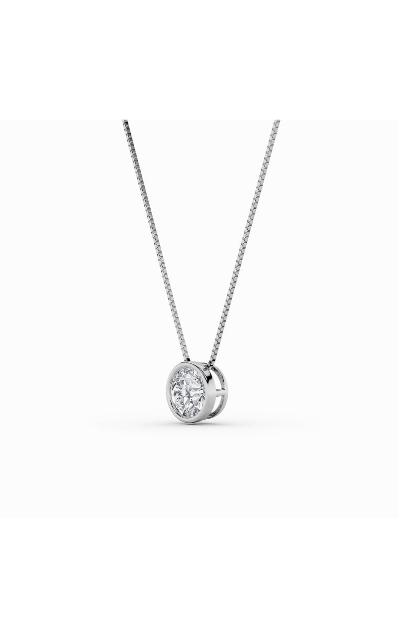 Vs) solitaire pendant in 14k gold