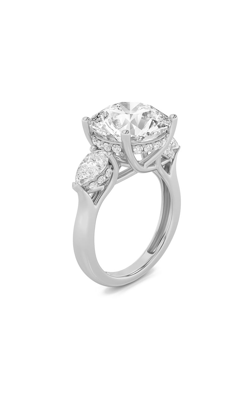 Vs) bold accented engagement ring in 14k gold