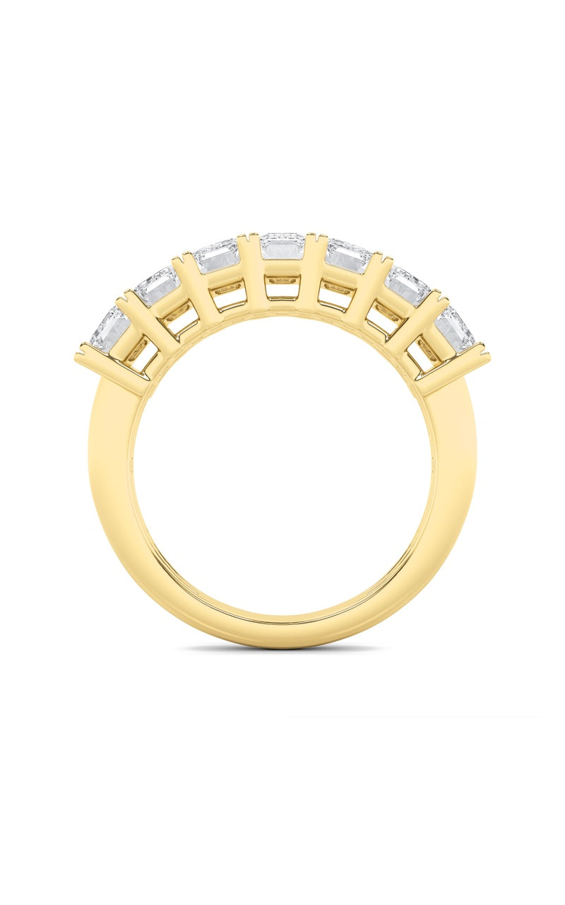 Vvs) seven stone band ring in 14k gold