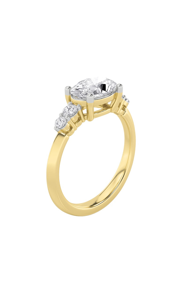 Vs) east west five stone ring in 14k gold