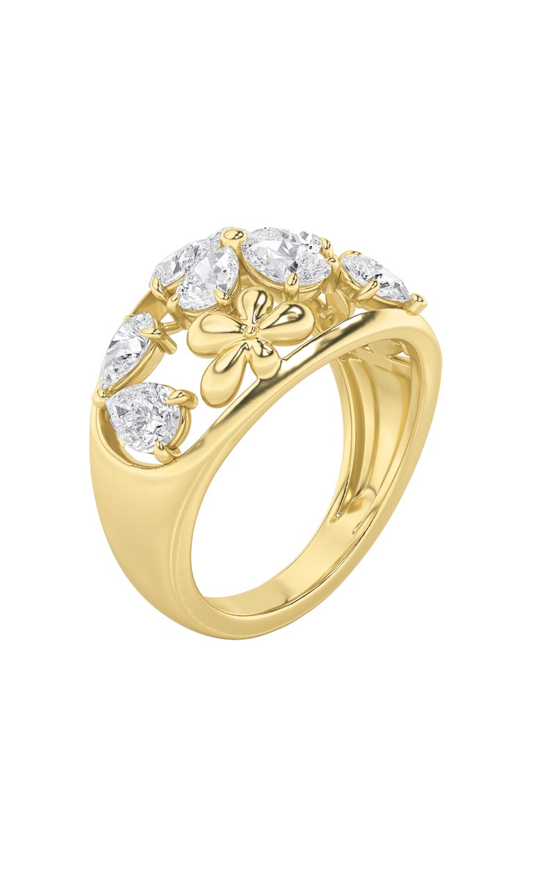Vs) fashion ring in 14k gold