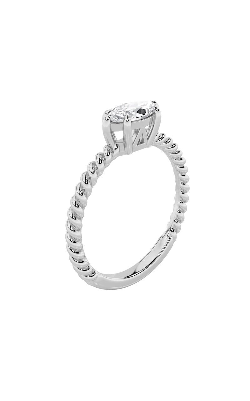 Vs) petite solitaire engagement ring in 14k gold