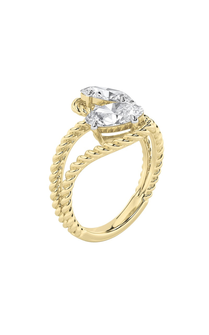 Vs) toi et moi fashiion ring in 14k gold