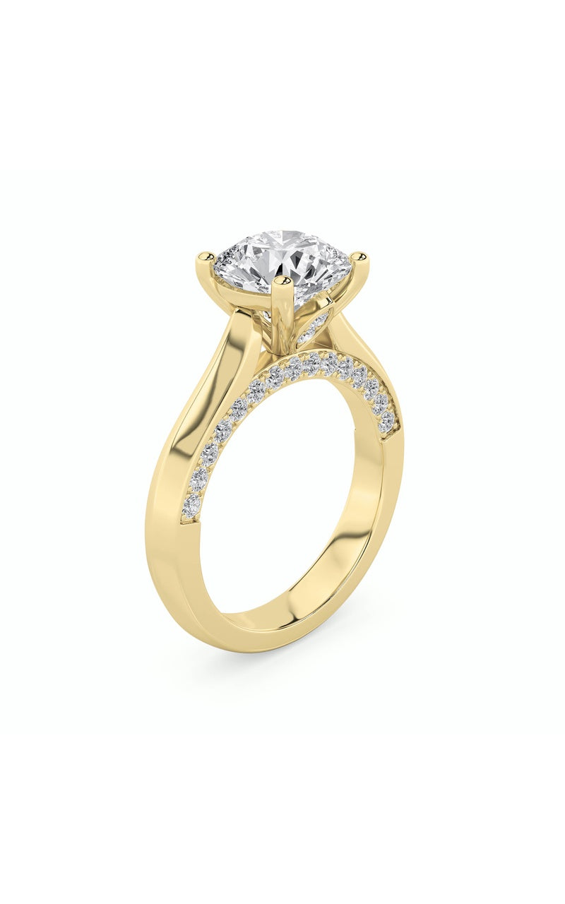 Vs) accented solitaire engagement ring in 14k gold