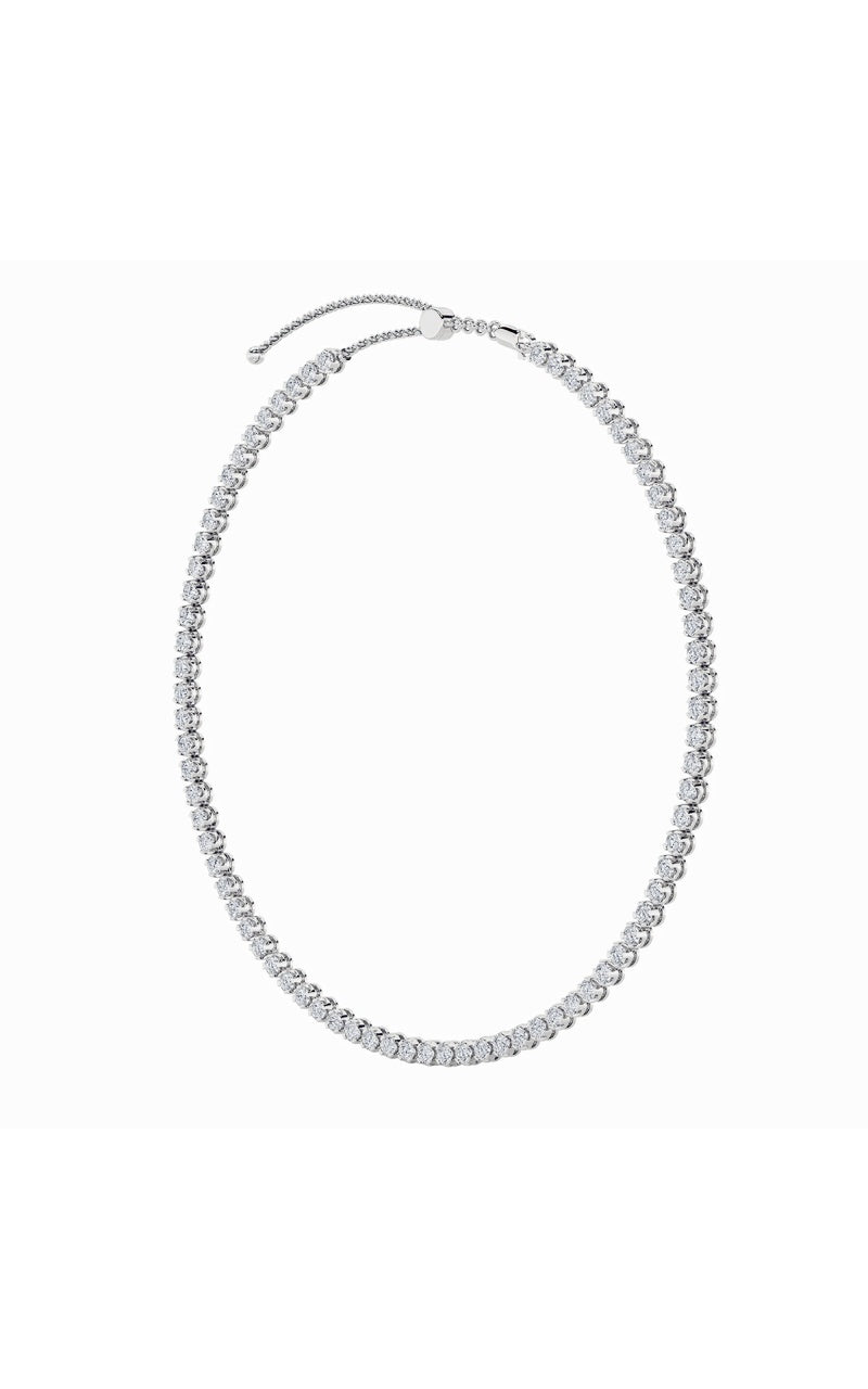 Vs) bezel set tennis necklace in 14k white gold