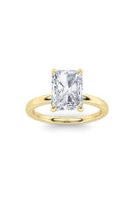 Load image into Gallery viewer, 4CTW Radiant Shaped Lab Grown Diamond Classic Solitaire Ring in 14K Gold (F/VS)