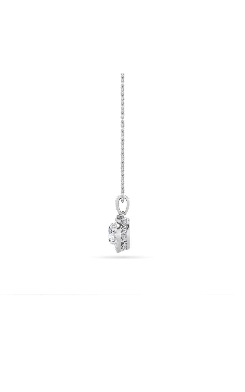 Vs) halo pendant in 14k gold