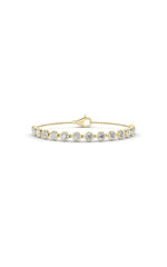 Load image into Gallery viewer, 3CTW Round Shaped Lab Grown Diamond (F/VS) Bezel Set Bracelet in 14K Gold