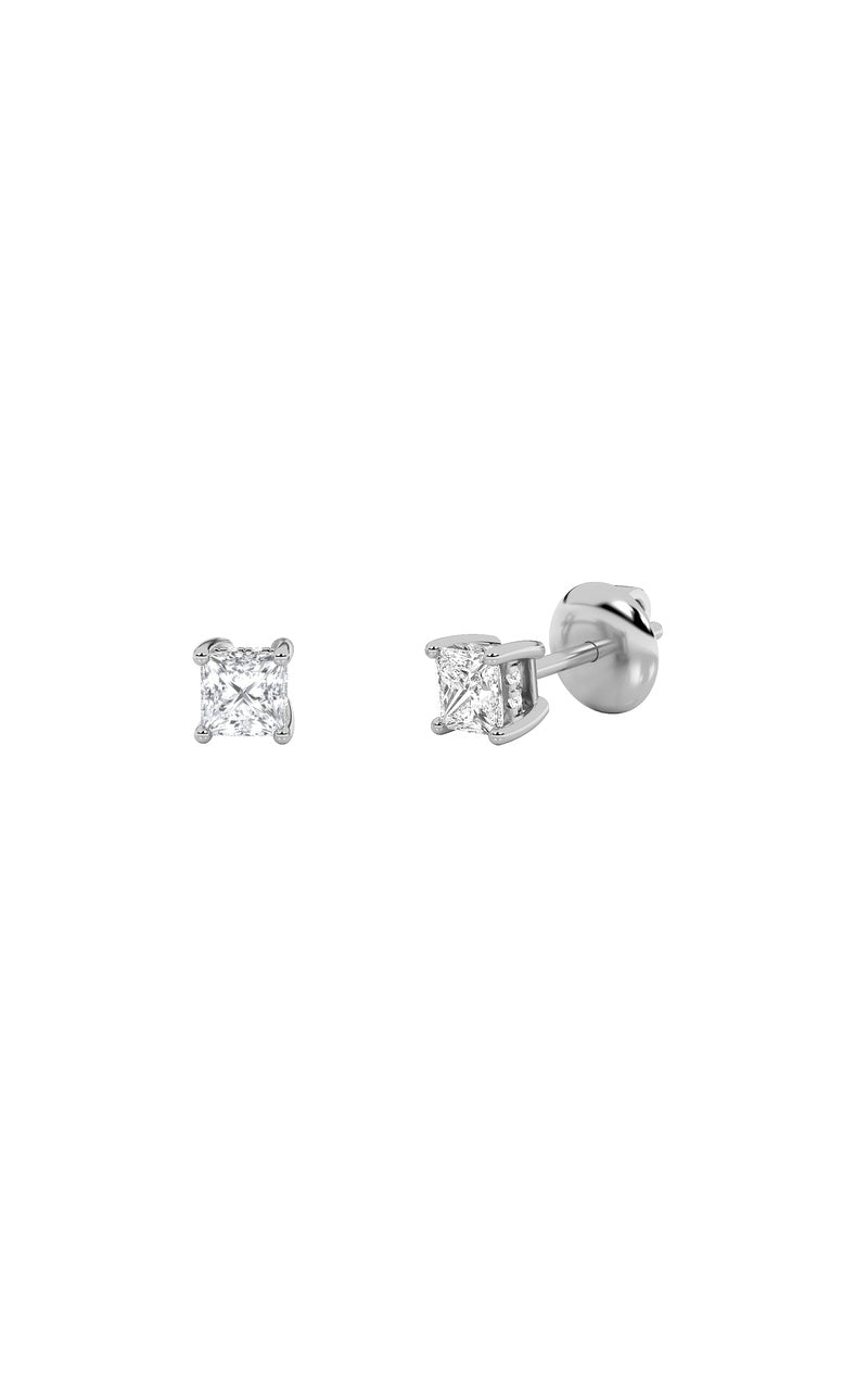 Vs) hidden halo stud earrings in 14k gold