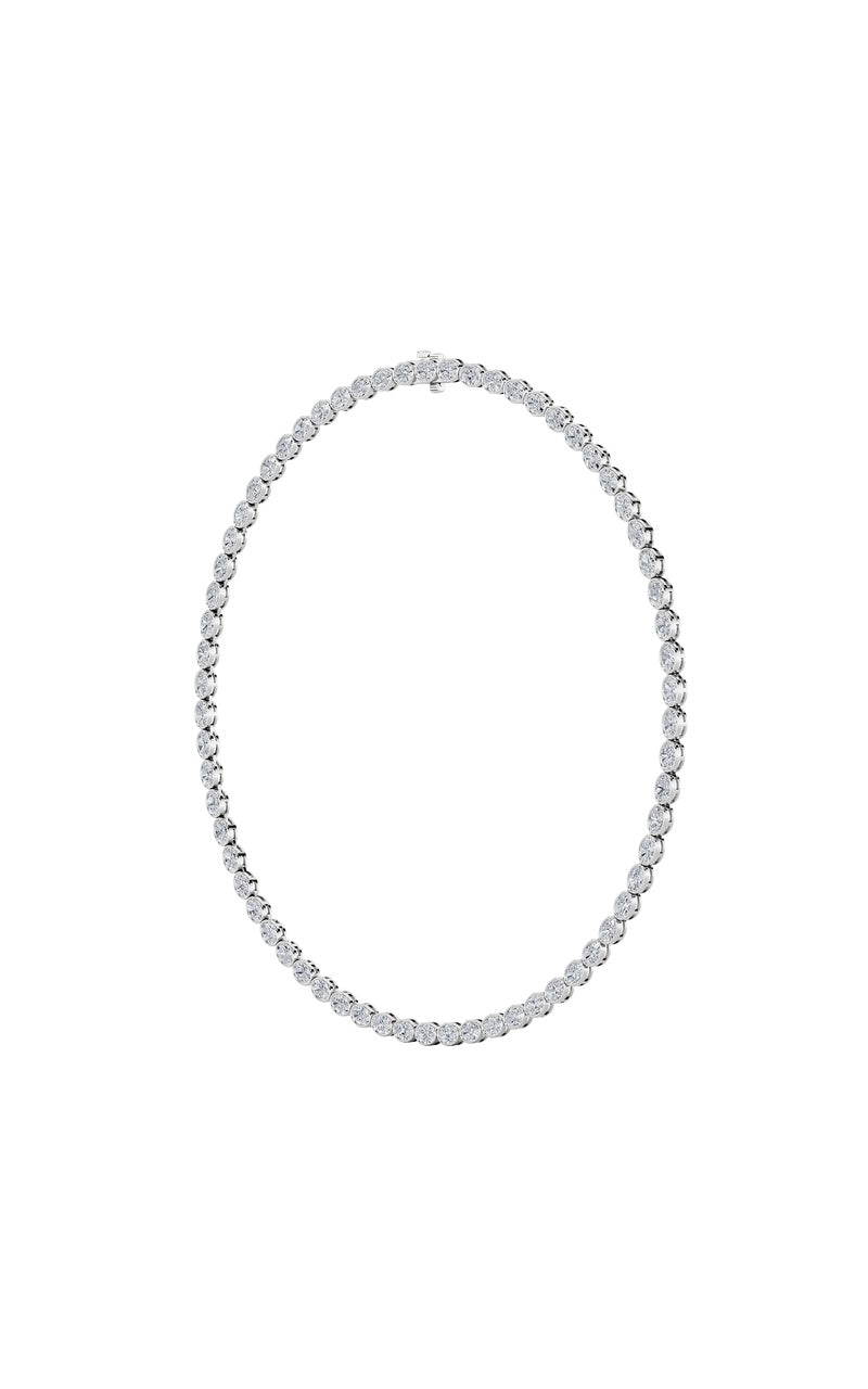 Vs) east west bezel set necklace in 14k gold