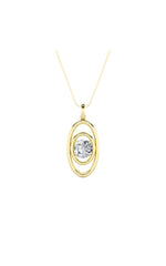 Load image into Gallery viewer, 1CTW Round Shaped Lab Grown Diamond (F/VS) Concentric Fancy Pendant in 14K Gold