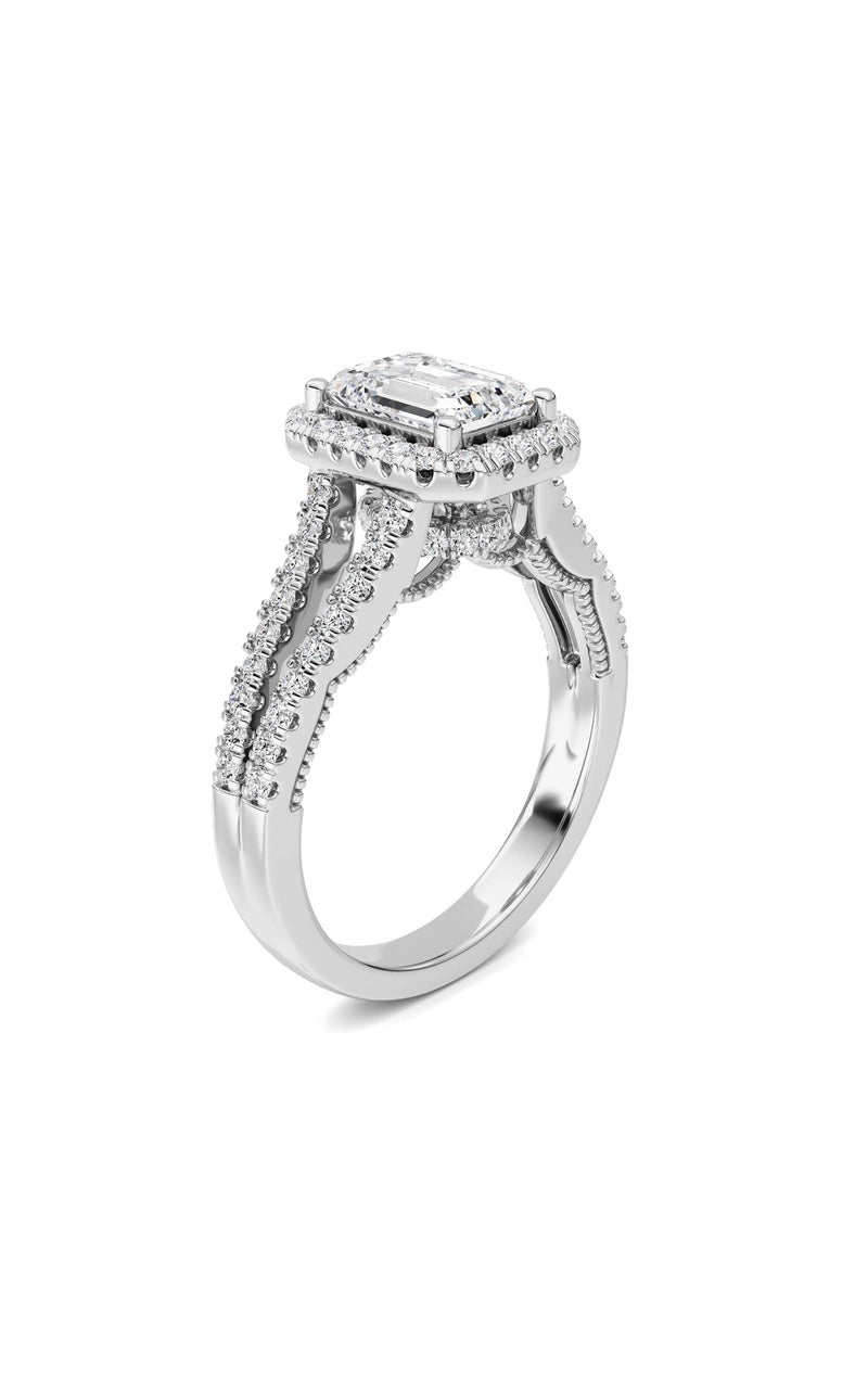 Vs) split shank accented ring in 14k gold
