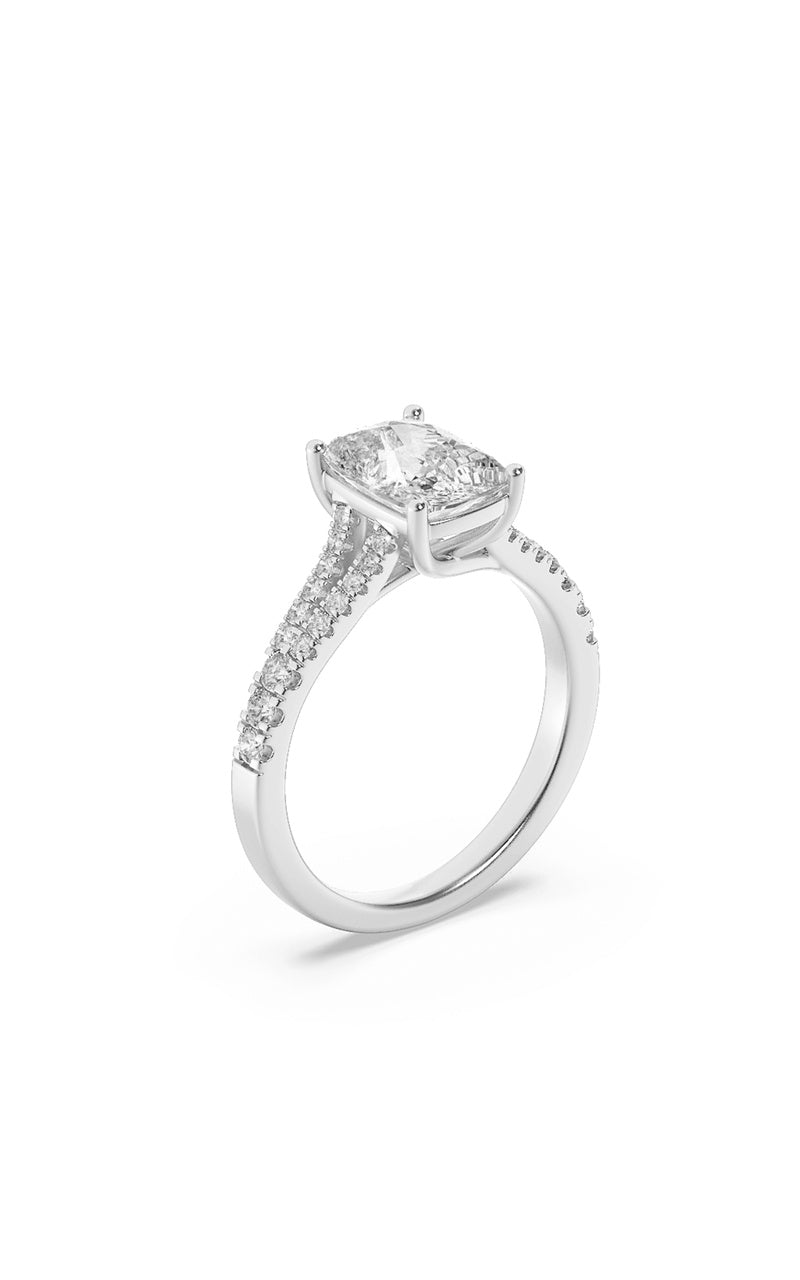 Vs) split shank accented enagagement ring in 14k gold
