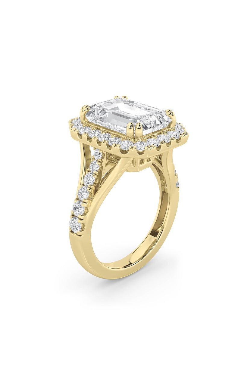 Vs) bold accented engagement ring in 14k gold