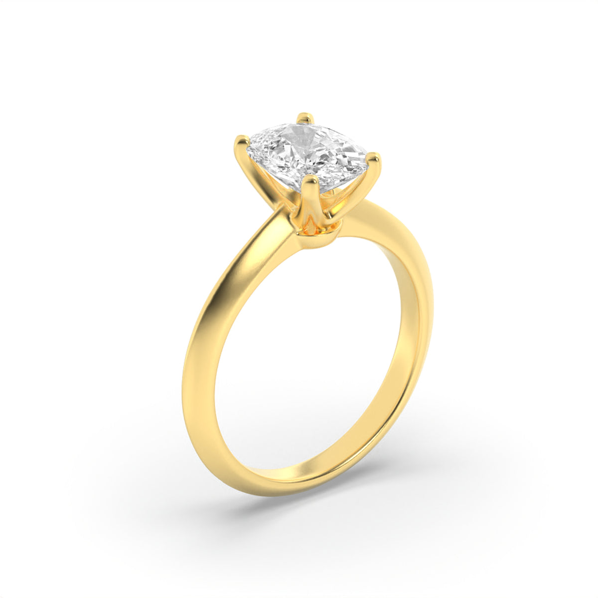 Vs) knife edge shank solitaire engagement ring in 14k gold
