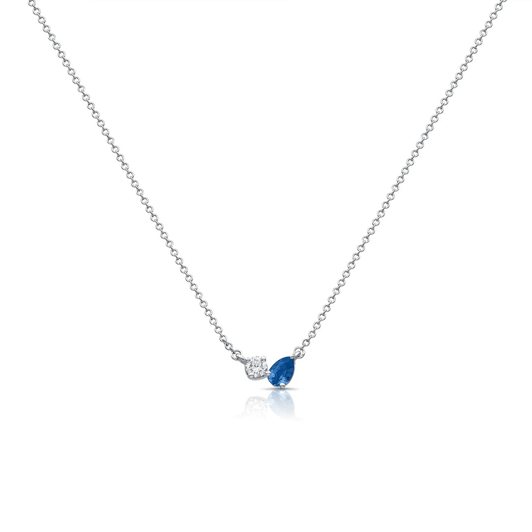 Sapphire & Diamond Toi Et Moi Necklace