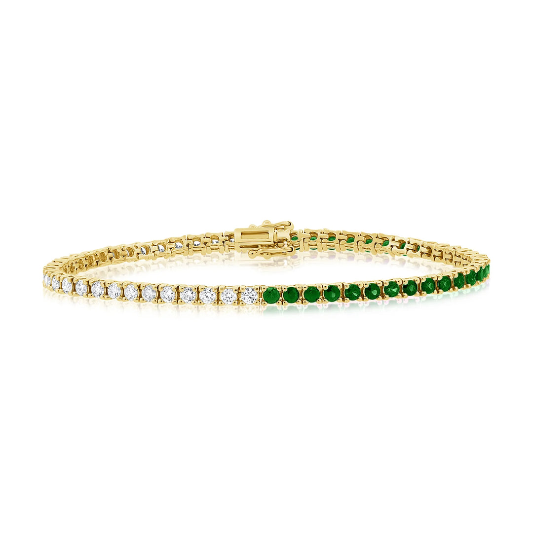 Emerald & Diamond Tennis Bracelet
