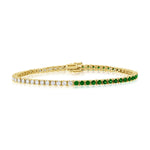 Load image into Gallery viewer, Emerald &amp; Diamond Tennis Bracelet
