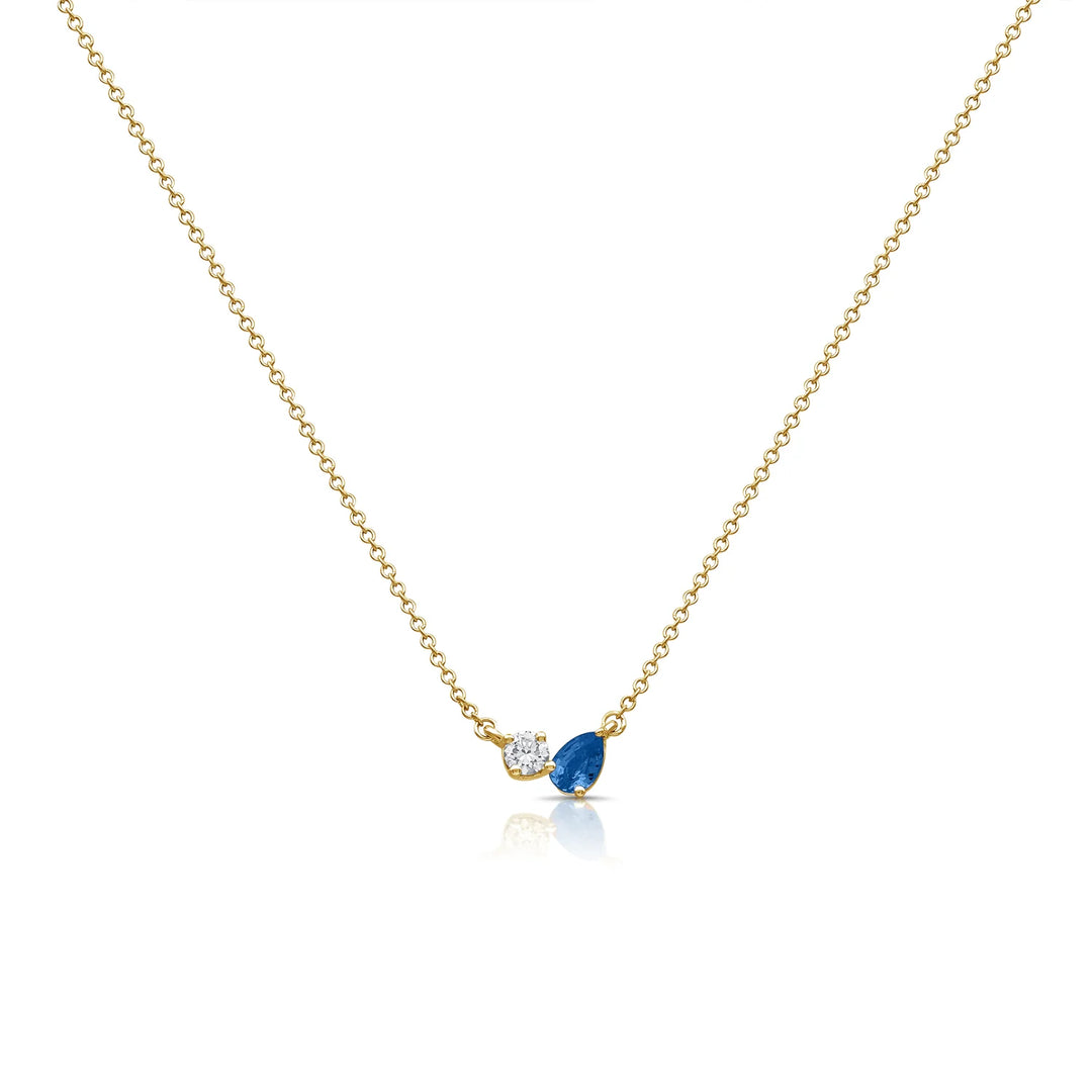 Sapphire & Diamond Toi Et Moi Necklace