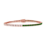 Load image into Gallery viewer, Emerald &amp; Diamond Tennis Bracelet
