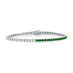 Load image into Gallery viewer, Emerald &amp; Diamond Tennis Bracelet
