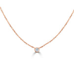 Load image into Gallery viewer, Petite Round Bezel Diamond Solitaire Necklace
