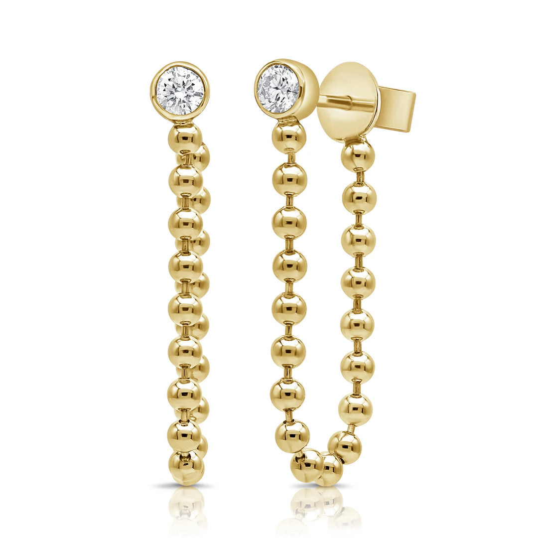Diamond Dangle Ball Earrings