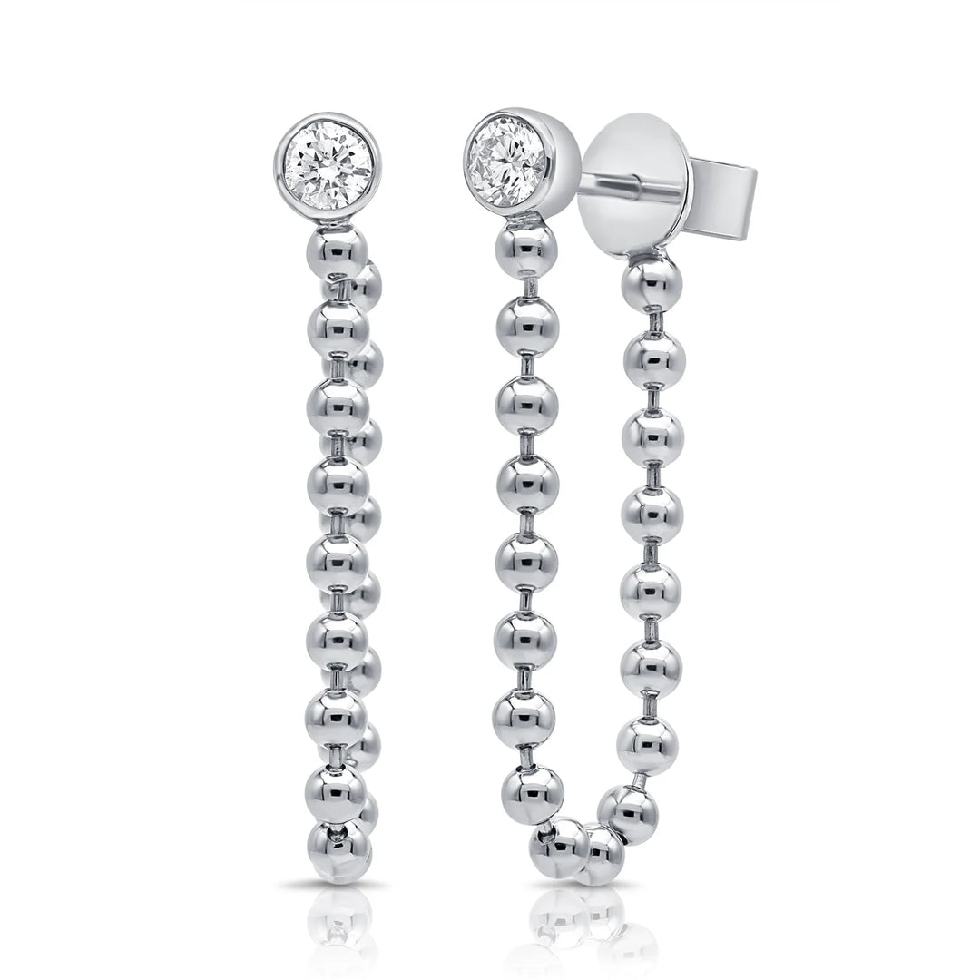 Diamond Dangle Ball Earrings