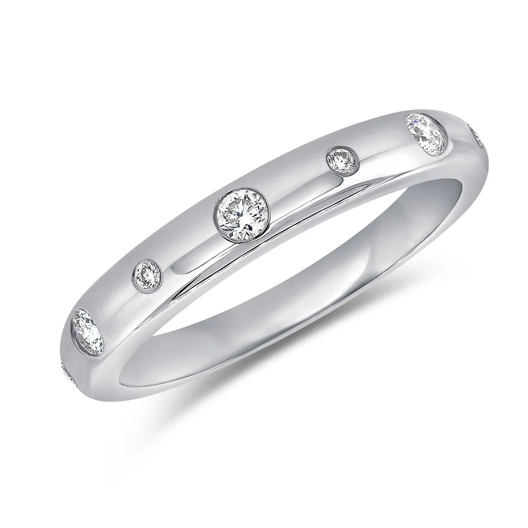 Diamond Burnished Set Sprinkle Stack Ring