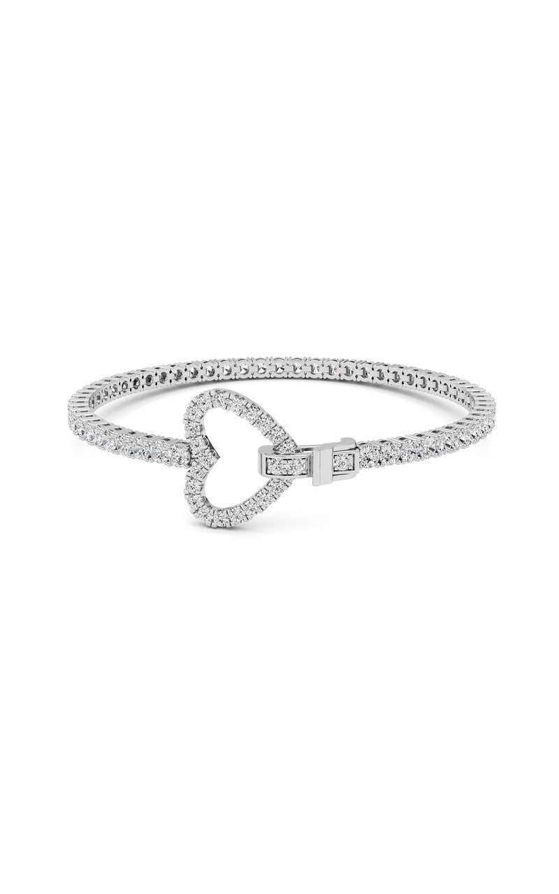 5CTW Round Shaped Lab Grown Diamond (F/VS) Bracelet in 14K White Gold