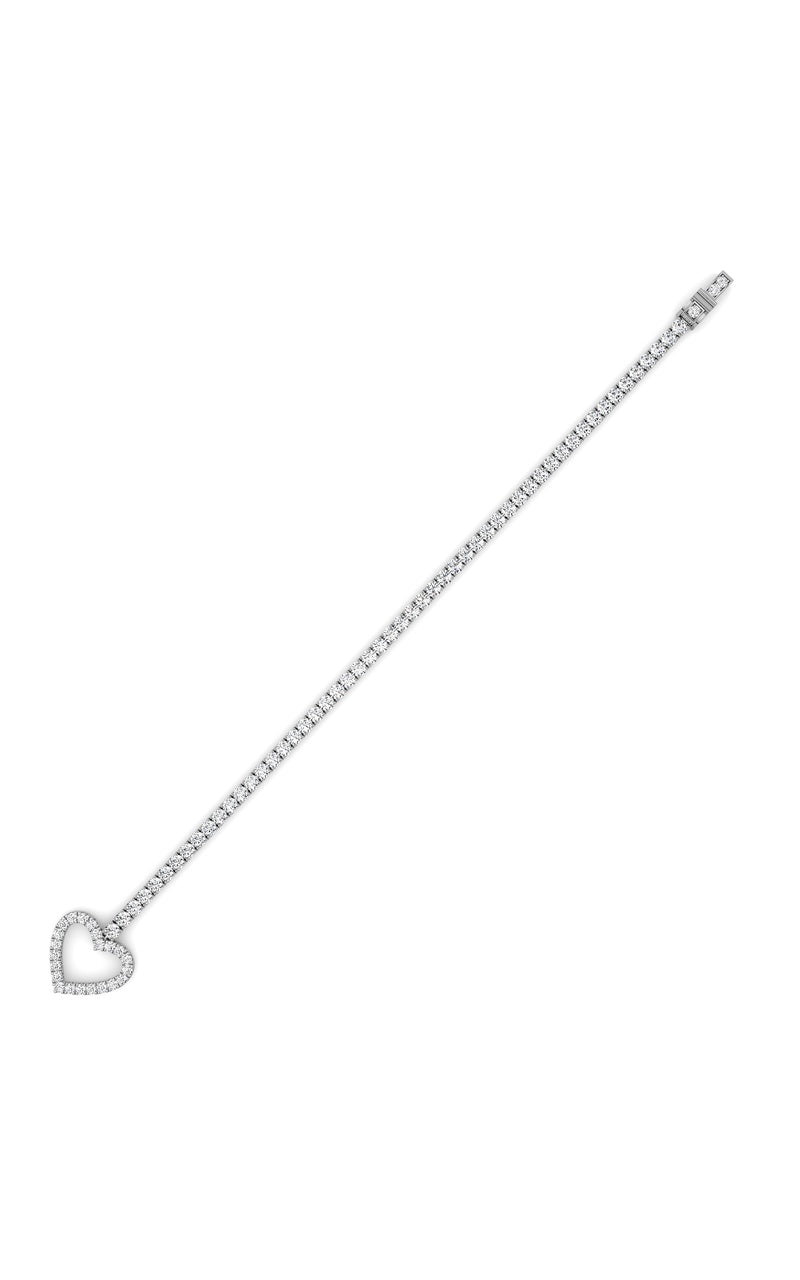 5CTW Round Shaped Lab Grown Diamond (F/VS) Bracelet in 14K White Gold